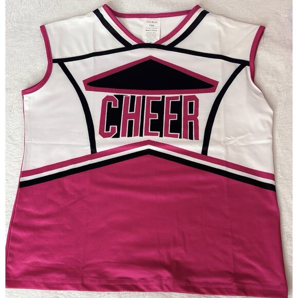 Yolsun Girls 10-11yrs Pink, Black, & White Cheerleader Halloween Costume New - Picture 5 of 10